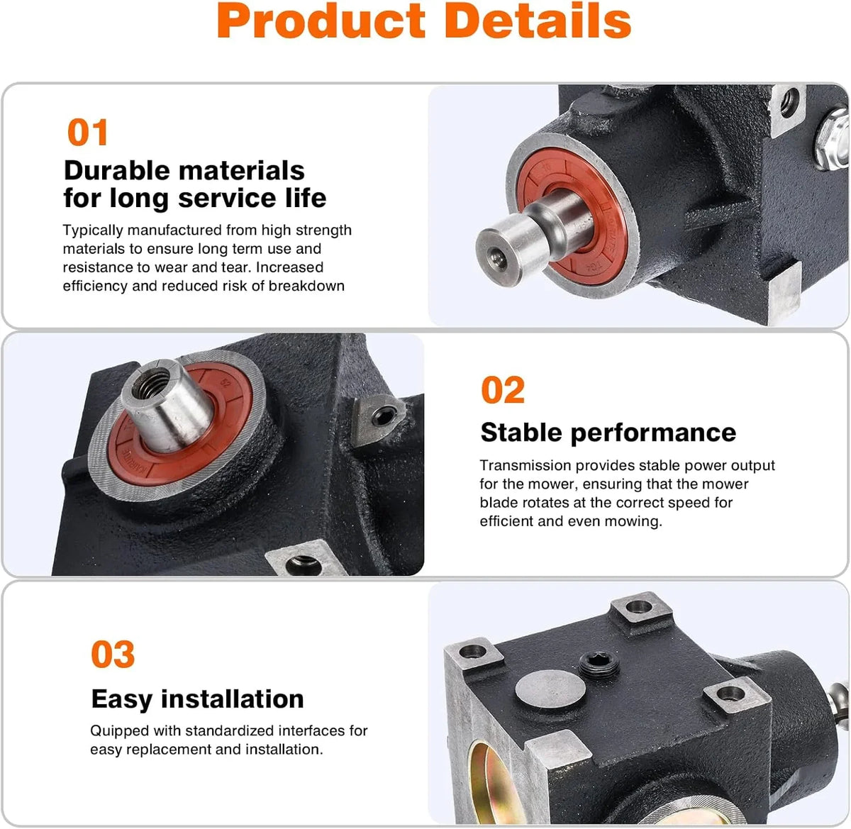 Grass mower chassis gearbox, compatible with 425, 445, and 455 tractors, suitable for 48-inch, 54-inch, and 60-inch grass mower chassis, replaceable