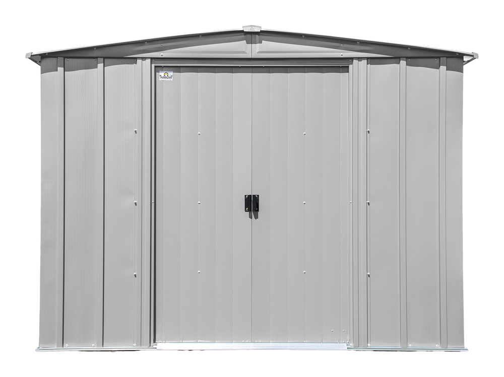 Classic 8x6-ft Flute Grey Galvanized Steel Storage Shed with Pitched Roof