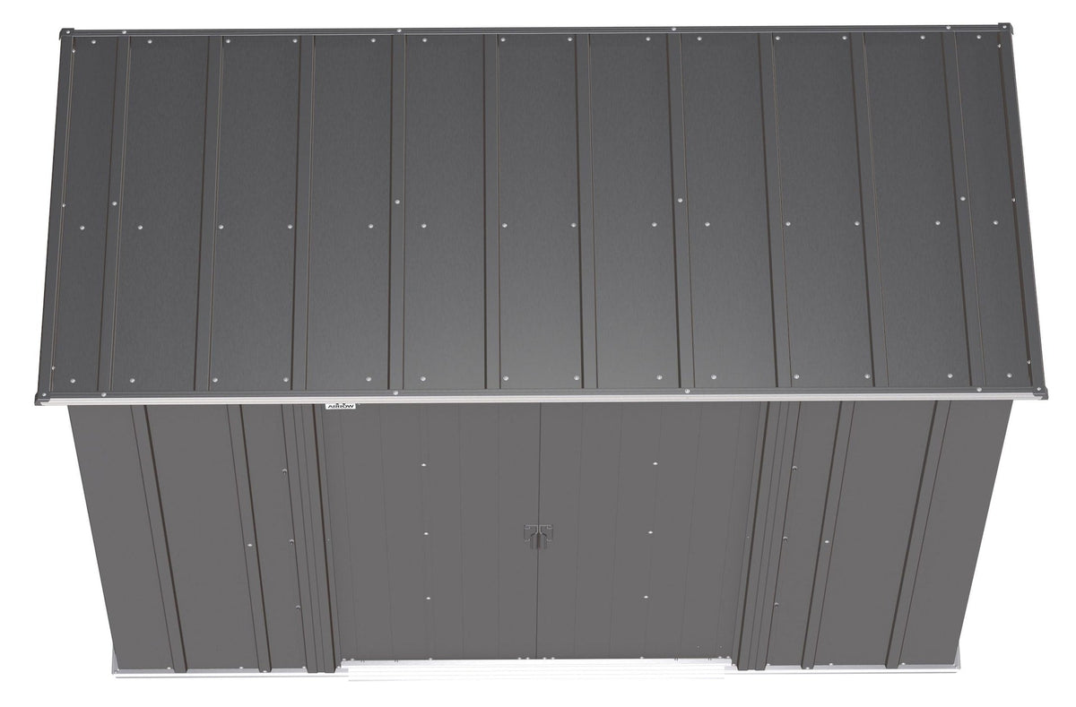 Classic Galvanized Steel Storage Shed, Charcoal, 8-ft x 4-ft