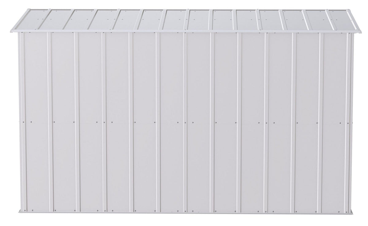 Classic Galvanized Steel Storage Shed, Flute Grey, 10-ft x 4-ft