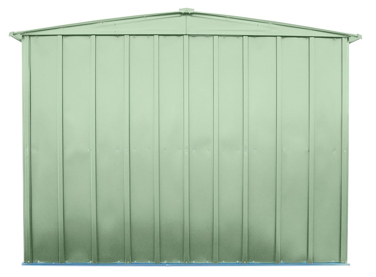 Classic Galvanized Steel Storage Shed, Sage Green, 8-ft x 6-ft