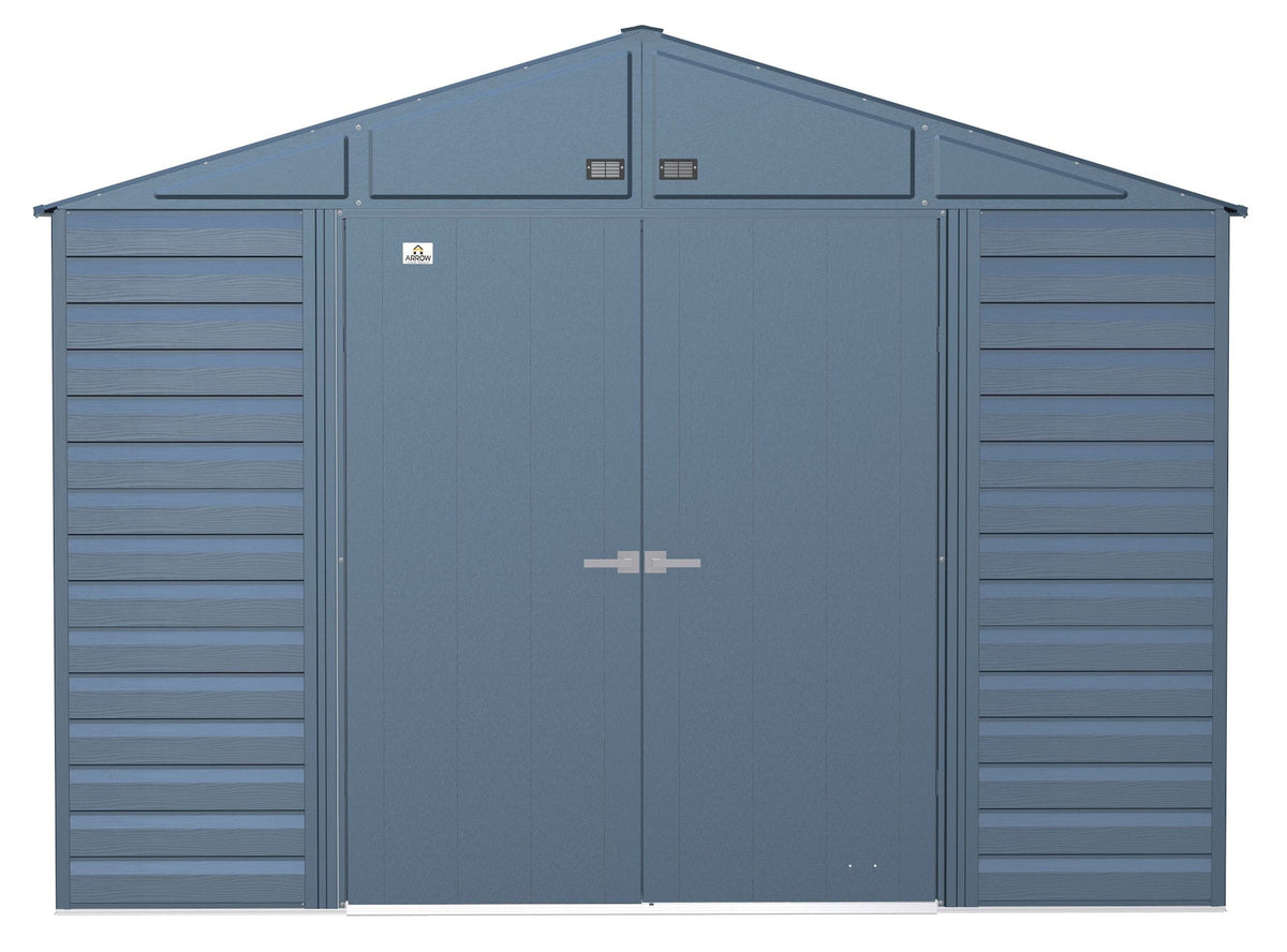 Select Galvanized Steel Storage Shed, Blue Grey, 10-ft x 12-ft