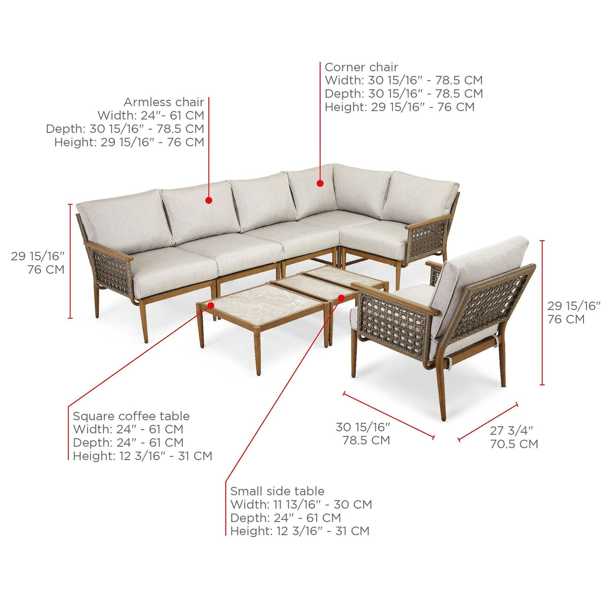 Baffin All-Weather Wicker Outdoor/Patio Conversation Set with Custom Fit Cover