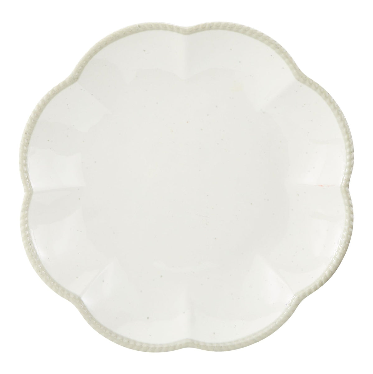 Scalloped Dinner Plate, BPA-free, Plastic, Ivory Colour