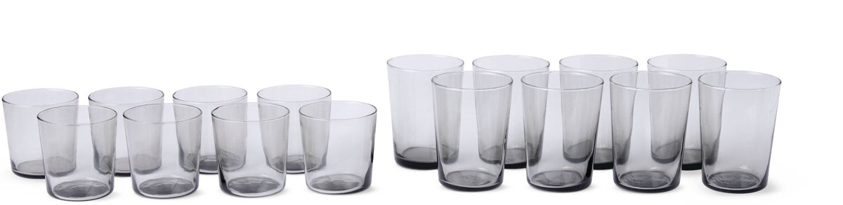 Smoked Glassware Tumbler Set, 13 oz & 19 oz, 16-pc
