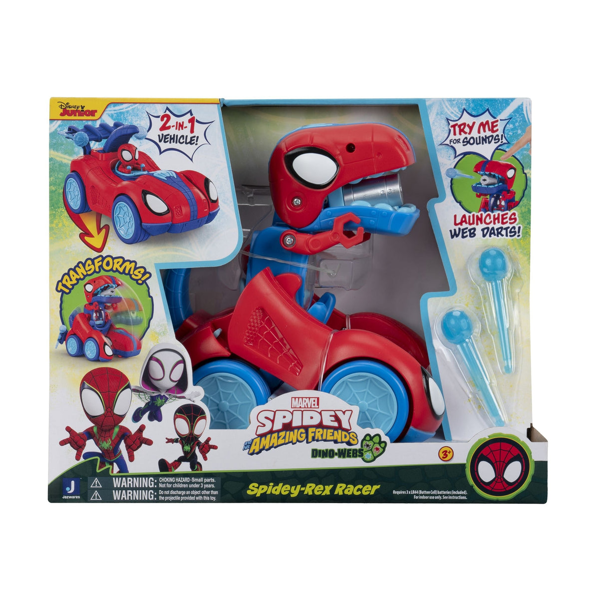 & His Amazing Friends -Rex Racer Vehicle, 2-in-1, Darts Included, Ages 3+