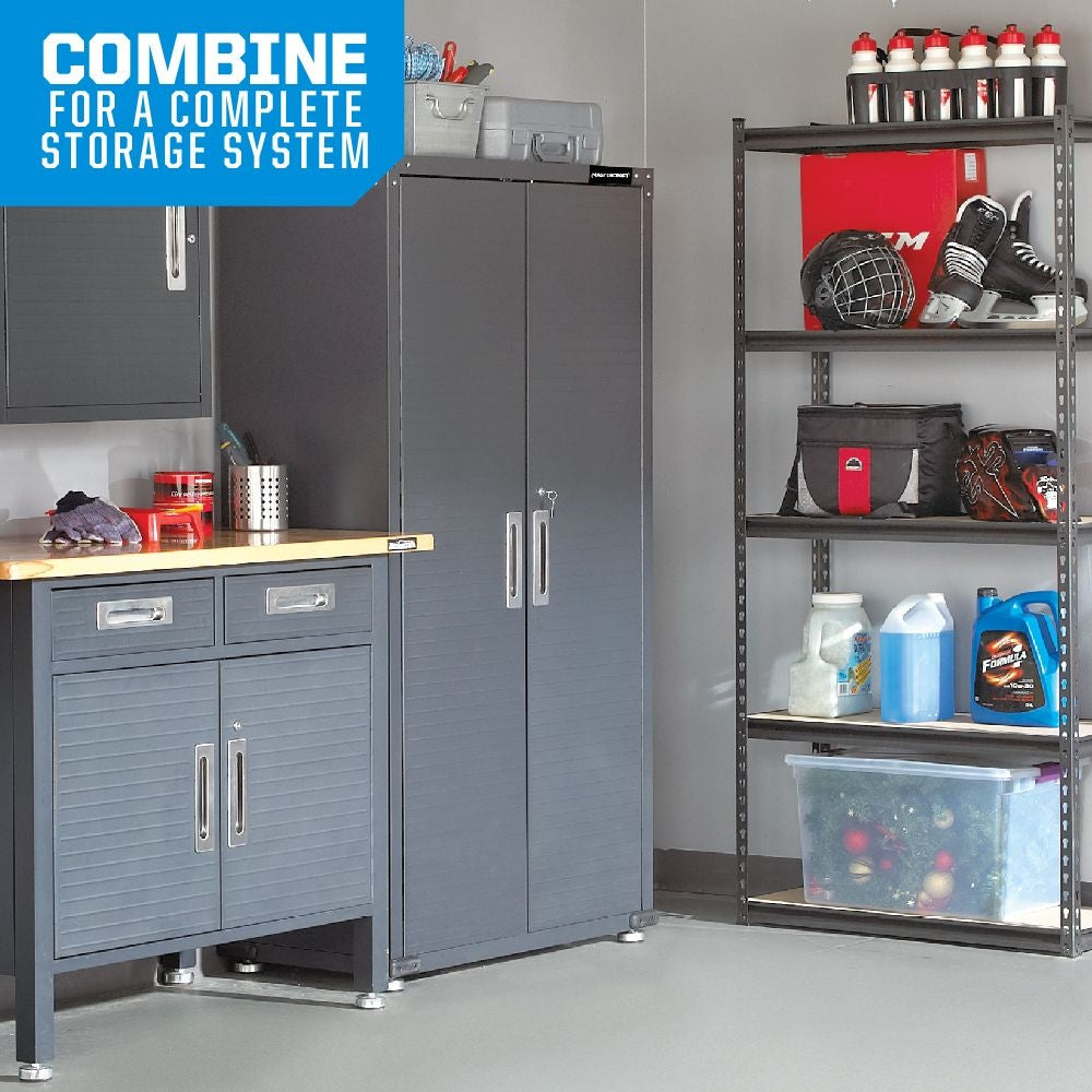 Adjustable 5-Shelf Steel Metal & Wood Storage Rack / Shelving Unit, 36 x 16 x 72-in