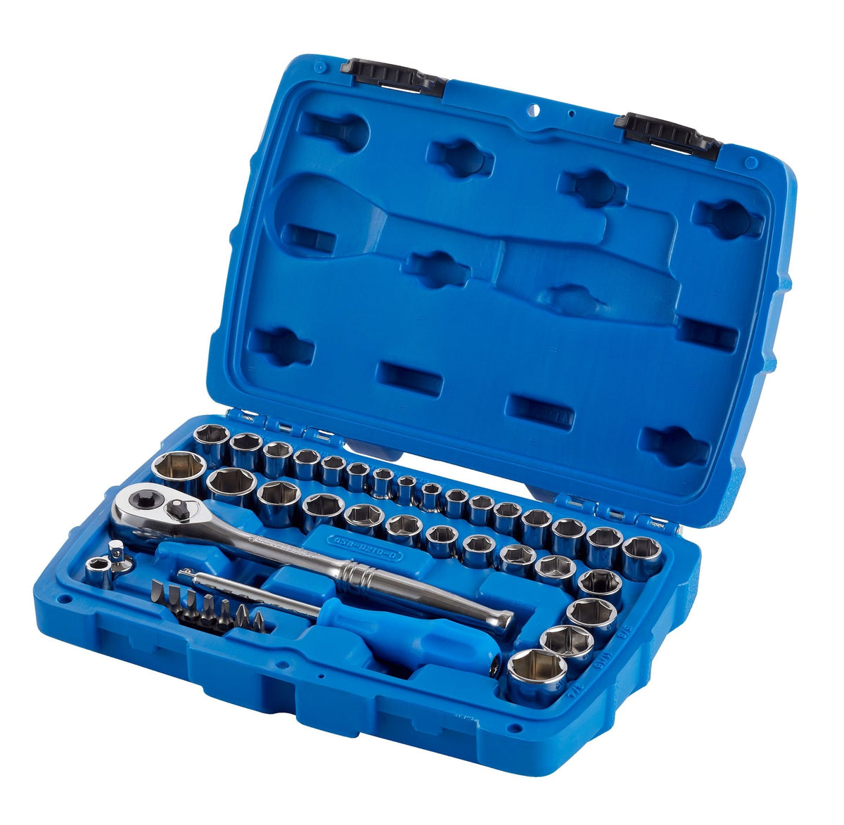 Socket Set, SAE / Metric, CRV, Nickel-Chrome Plating, 41-pc