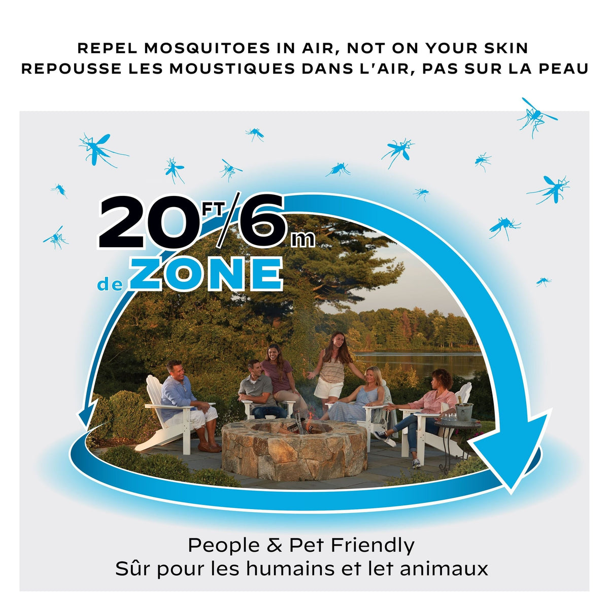 E-ZoneGuard Patio Rechargeable Mosquito Repeller with 12-Hr Refill and 5.5-Hr Battery, Royal Blue
