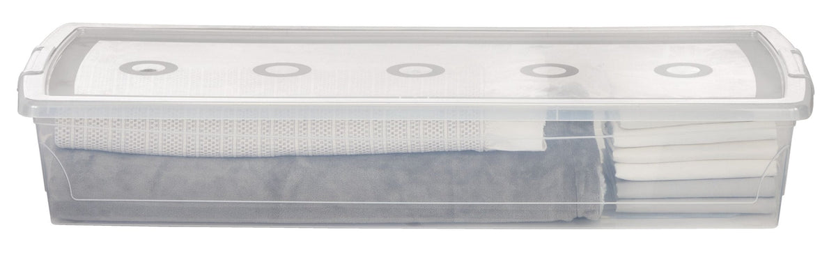 Clarity Transparent Under the Bed Storage Box with Lid, 50-L