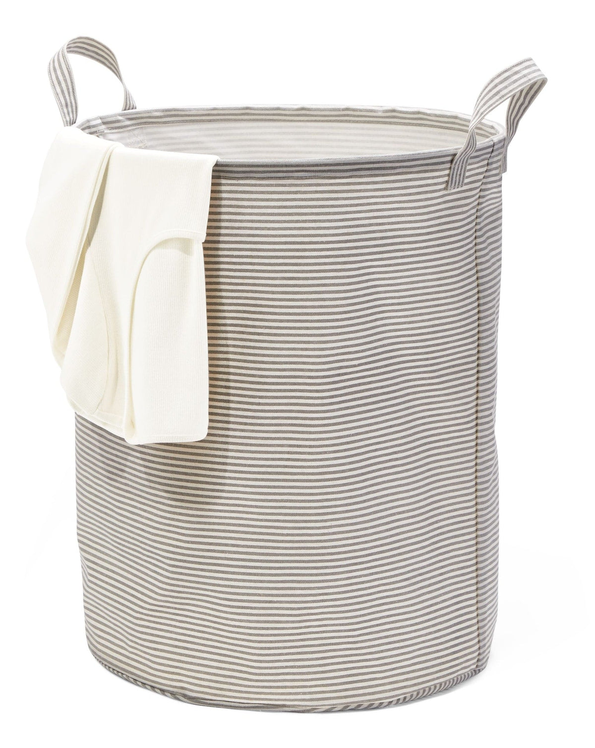 Prima Round Collapsible Laundry Hamper, 80-L, Striped