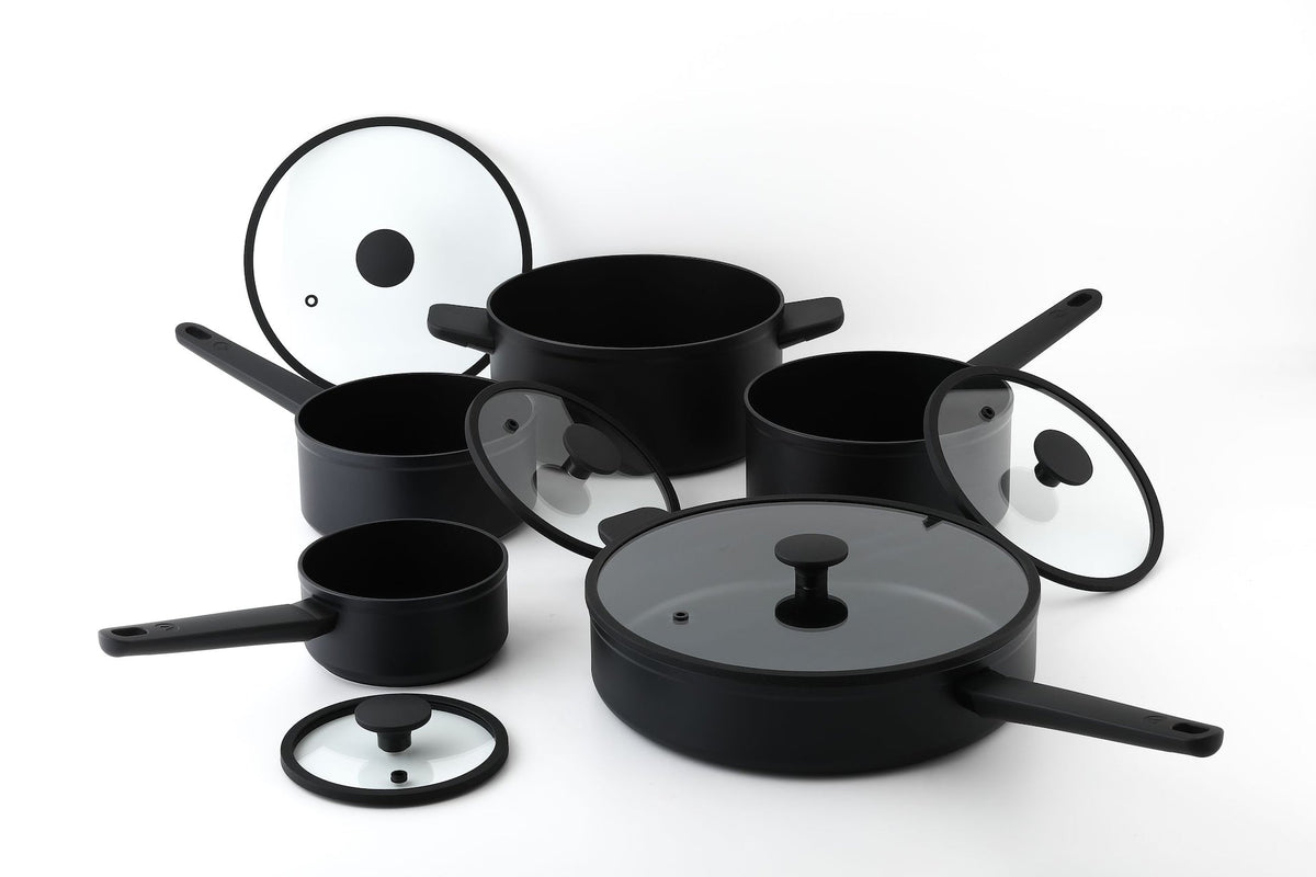 10-Piece Non-Stick Cookware Set, Black, Non-Stick Cookset, Blue, 8-pc, Aluminum Non-Stick Frypan,...