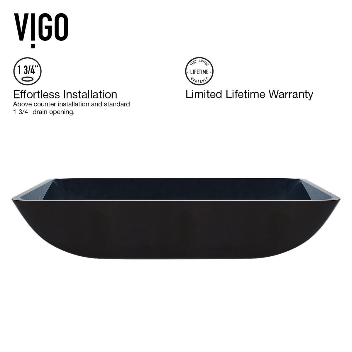 Glass Rectangular Vessel Bathroom Sink/Basin, Turquoise