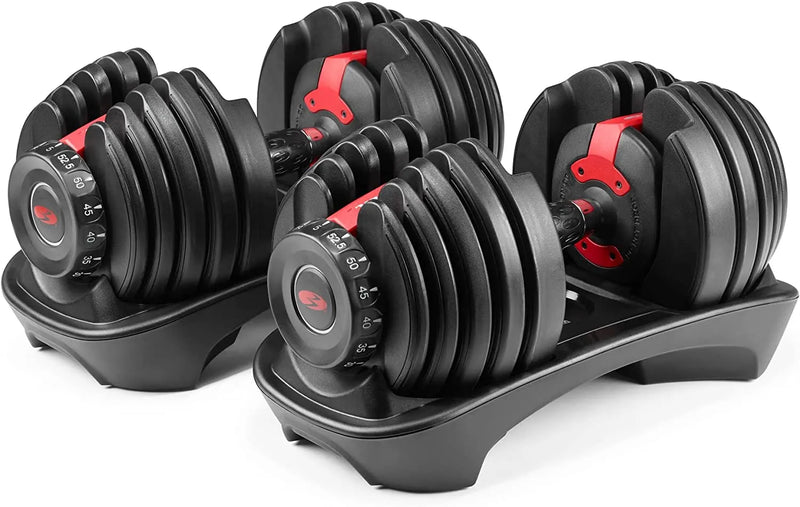 Bowflex SelectTech 552 Adjustable Dumbbells Pair, 5-52.5 lbs, Space-Saving Home Gym Equipment I1806