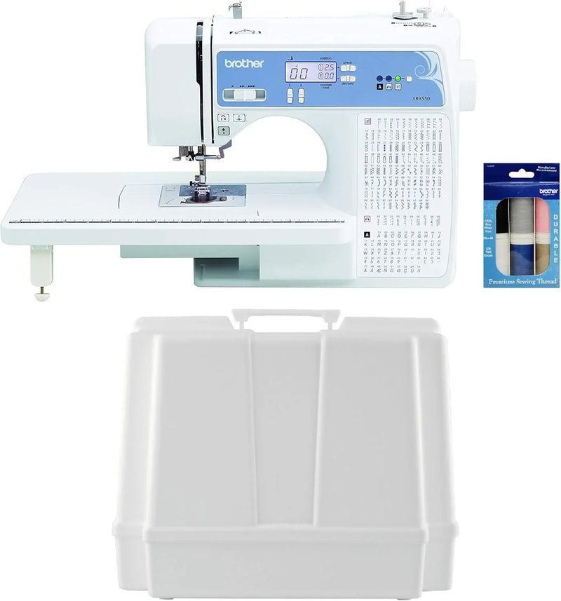 Brother Sewing and Quilting Machine, Computerized, 165 Built-in Stitches, LCD Display, Wide Table, 8 Included Presser Feet, White, 20x12x17 T7516