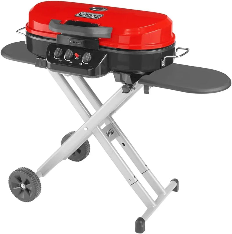 RoadTrip Portable Stand-Up Propane Grill with 3 Adjustable Burners & Instastart Ignition, 20,000 BTUs of Power for Outdoor Cooking C1861
