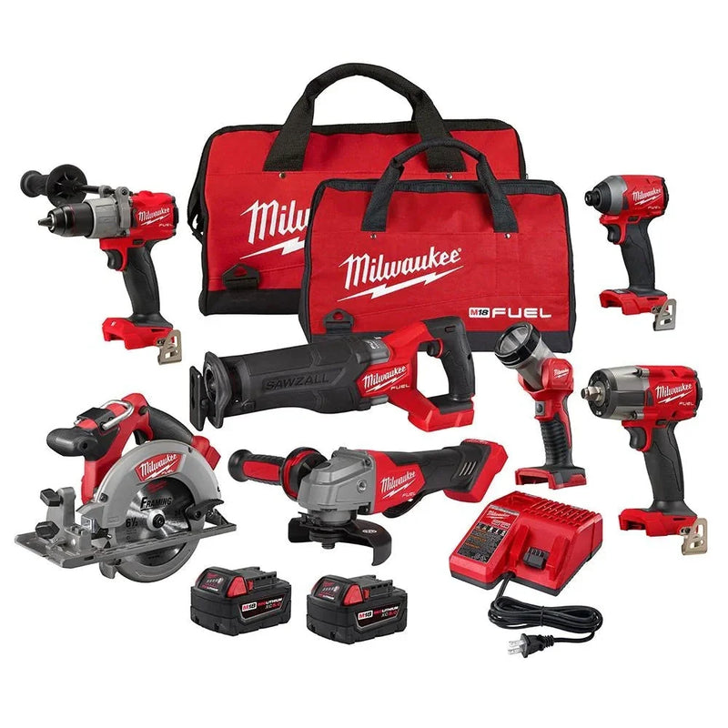18V M18 Lithium-Ion Brushless Cordless 7-Tool Combo Kit 5.0 Ah A8551