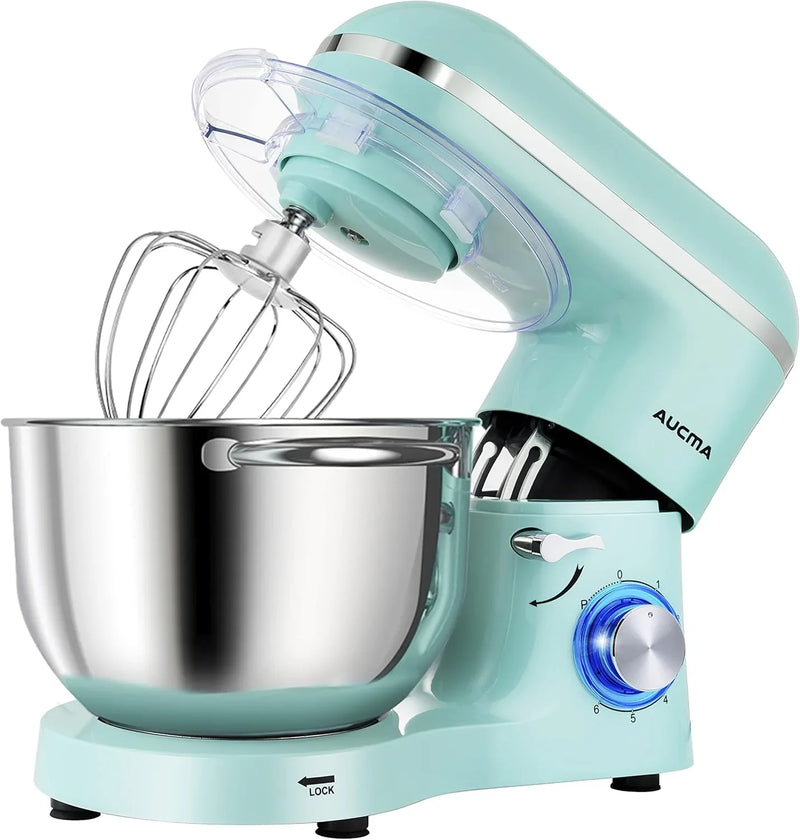 Vertical mixer, power 900 watts, capacity 8 gallons, large kitchen mixer, kitchen electric mixer with dough hook, whisk and stirring rod (blue, 8 gallons) G7488