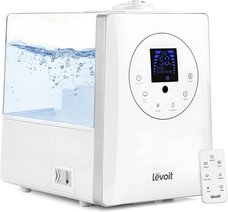 Intelligent evaporative humidifier, suitable for the entire home, with a coverage area of up to 3000 square feet, a capacity of 6 gallons, capable of continuous use for 72 hours, equipped with high-quality filters, featuring a dry mode H5517