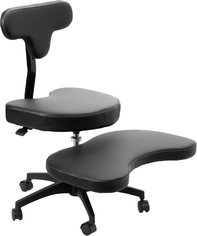 Cross-Legged Office Chair – Adjustable Height Floor Chair with Back Support for Yoga, Meditation, and ADHD (Black, CHAIR-CL02B-R) Z1622