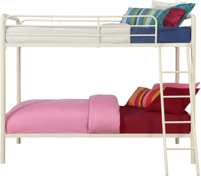 DHP Dusty Twin Over Full Metal Bunk Bed, Off White Z9060