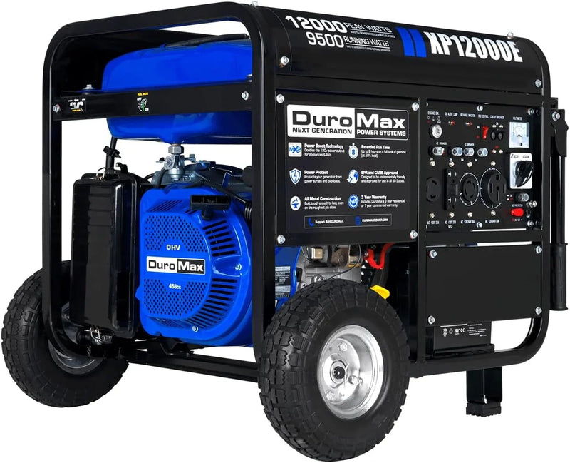 13,000-Watt Dual Fuel Portable Generator - Gas & Propane, Electric Start, Whole Home Backup Power, Transfer Switch Ready, RV & Emergency Ready R9619