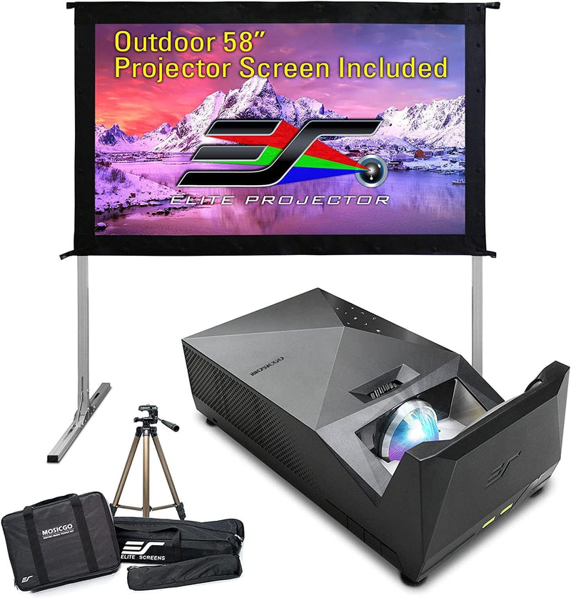 Projector ultra-short focal length portable outdoor family courtyard movie night projector, waterproof projector, 1080p resolution, 1500 lumens, supports Wireless and built-in battery, compatible with iOS TV platform U8547