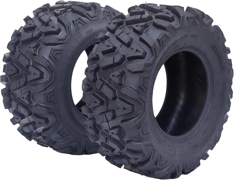 26x12x12 Atv Tires, Set of 2 Atv Tires 26x12-12 6PR, All Terrain Atv/Utv Off-Road Tires, Black W7377