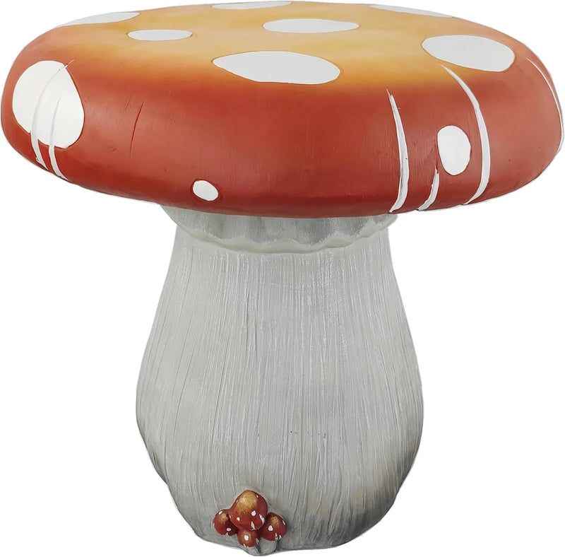 Resin statue 20.8 feet tall, indoor and outdoor dining table, large-sized sculpture, garden lawn, pool decoration, exterior courtyard of buildings, round dining table, chair decoration, red mushrooms Y5930