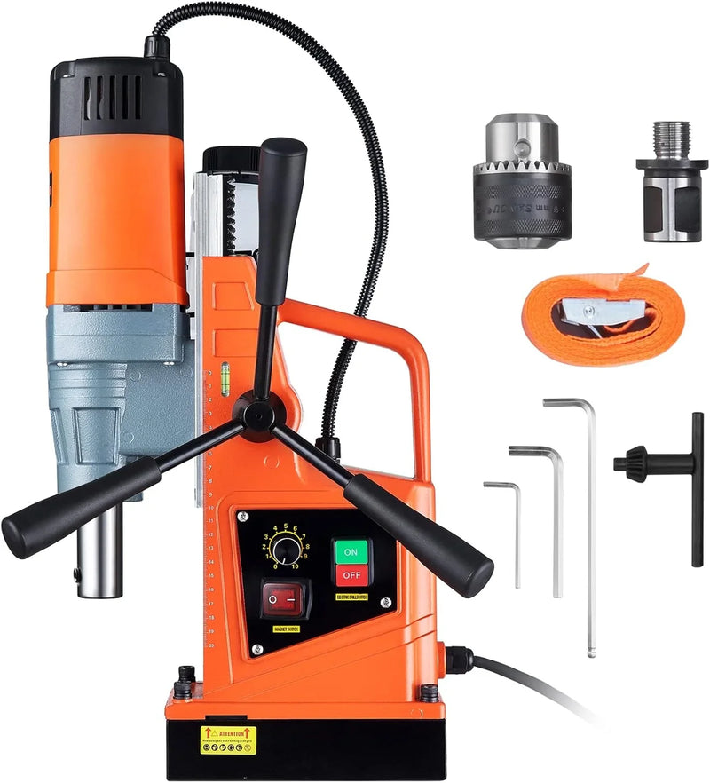 Mag Drill Press, 1550W 2" Boring Diameter, 2922lbf Power Magnetic Drill, 500 PRM, 10-Speed, Electric Drilling Machine for Metal Surface, Industrial and Home Improvement X4446