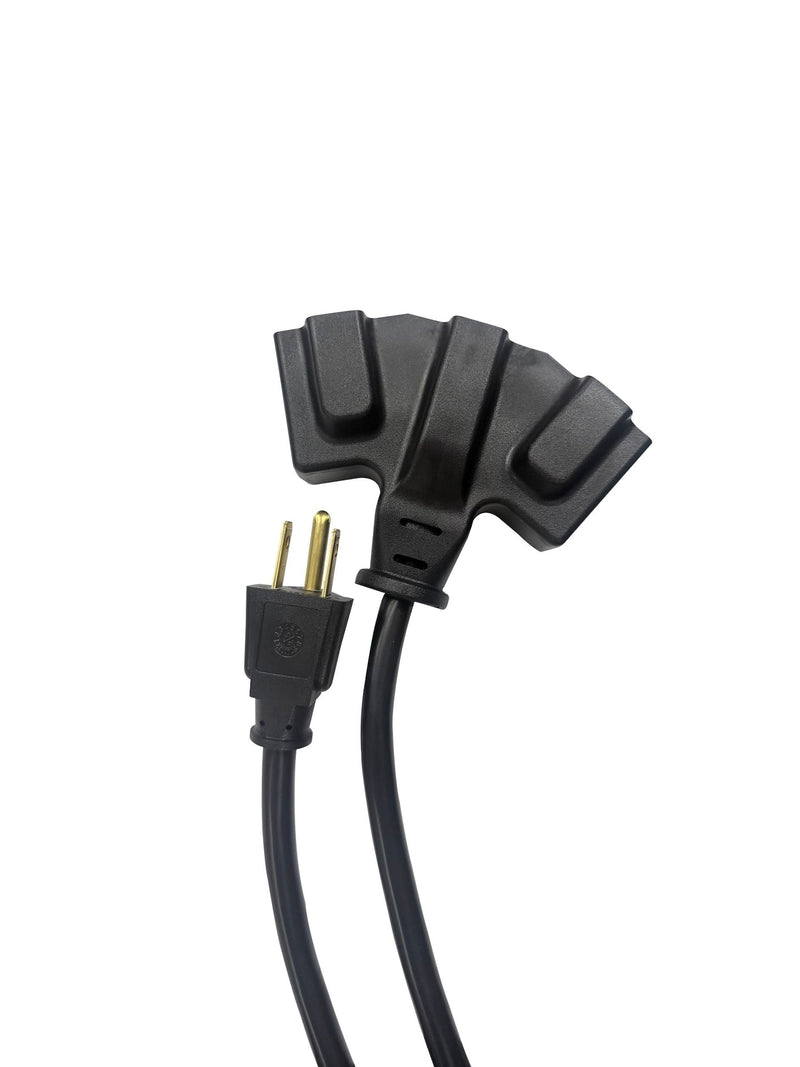 20' 16 Gauge 3-Tap Outdoor Extension Cord, Black L2427