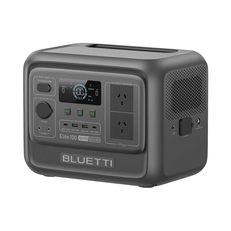 BLUETTI Elite 100 V2 Portable Solar Generator, 1024Wh LFP Battery, 1800W AC Output, Compact Backup Power for Camping and Home G7932