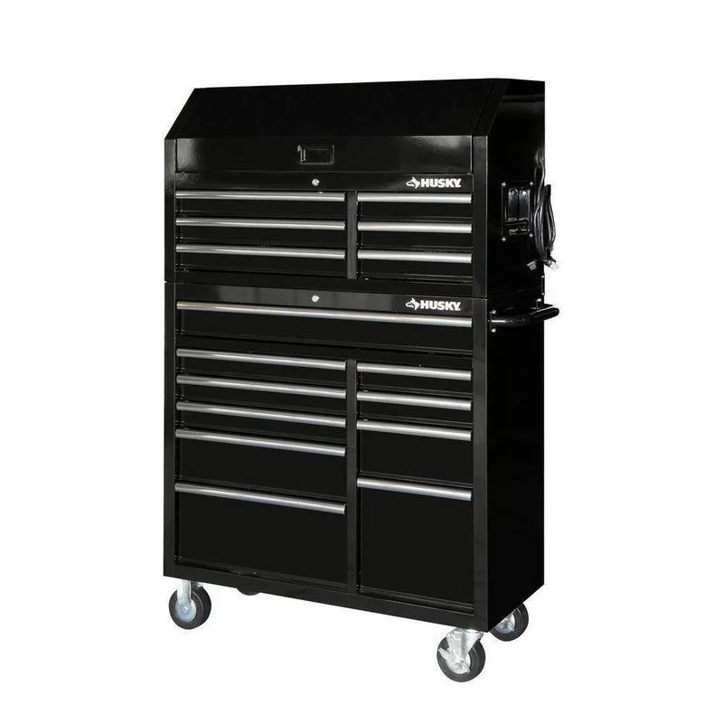41 in. 16-Drawer Tool Chest and Cabinet Combo in Gloss Black X4874