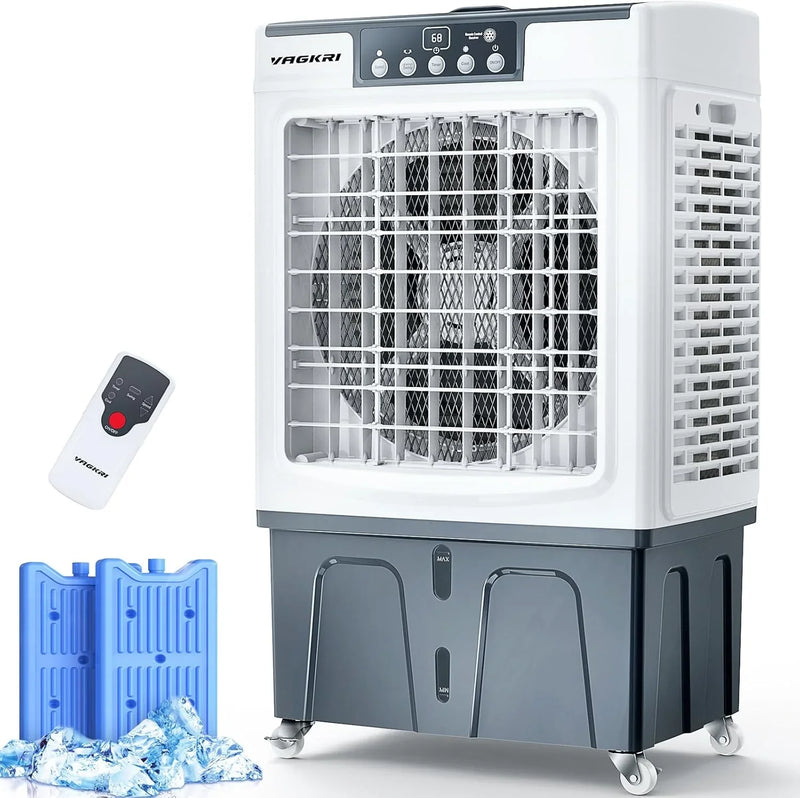 Evaporative Cooler, Air Cooler, 120°Oscillation Swamp Cooler with Remote Control, 24H Timer, 3 Wind Speeds for Outdoor Indoor Use,8 Gallon C5061