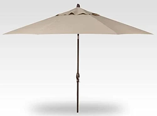 Luxurious automatic tilting octagonal market umbrella, 9 feet long - outdoor terrace, veranda, pool, backyard standalone umbrella - ultra-high strength, equipped with bronze frame and Obrazia 2 fabric (khaki color) O5792