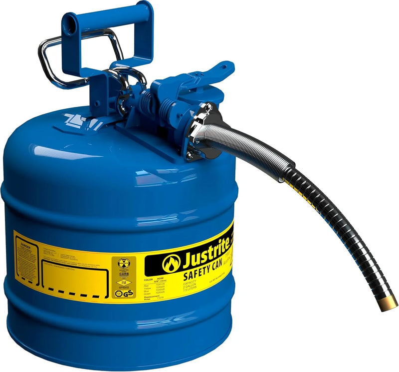 5-Gallon Type II Red Safety Gas Can – OSHA-Approved Steel Fuel Container with Flame Arrester, Self-Closing Lid & 1" Flexible Spout (7250130) N8514
