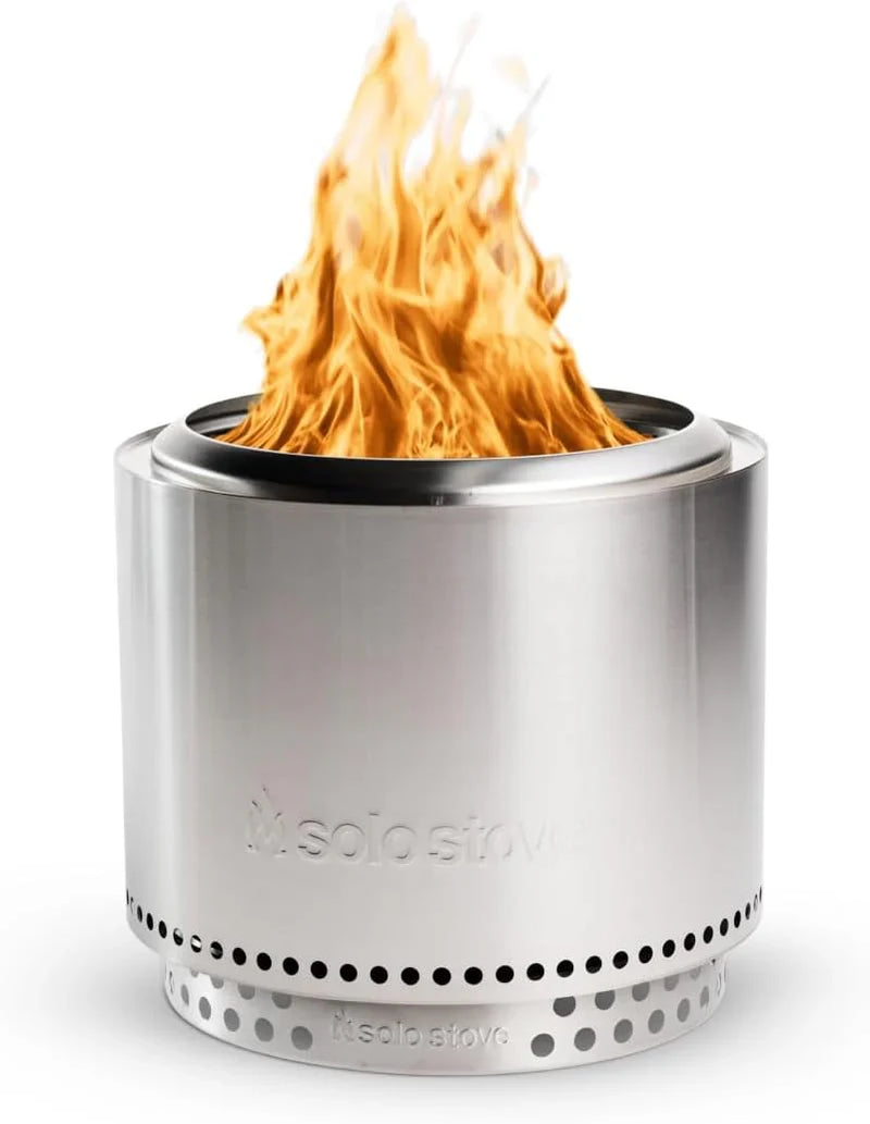 The "Stove Fire Pit" 2.0 with a bracket, 19.5-inch non-flaming pit, detachable ash tray - Portable outdoor fire pit - Stainless steel wood-burning fireplace, suitable for 4 - 6 people, weighs 21.75 pounds, ashes S0295