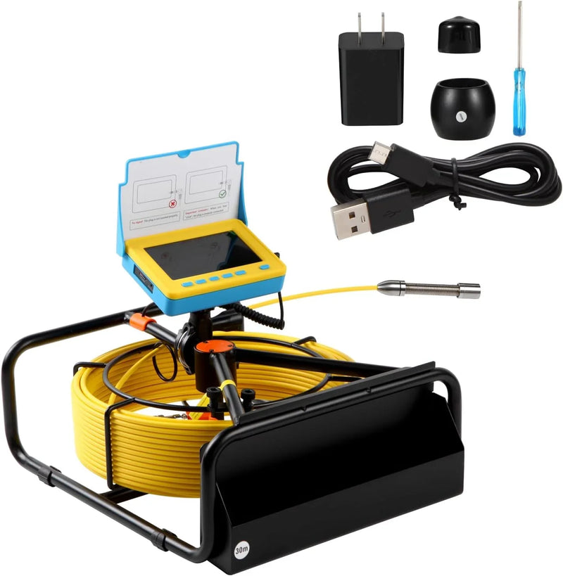 Sewer Camera, 4.3" Pipe Drain Inspection Camera with DVR Function & Snake Cable, Waterproof IP68 Borescope w/LED Lights (131.2ft/40M) L9119