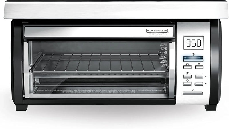 BLACK DECKER SpaceMaker Under Counter Toaster Oven, Digital Controls, Black/Stainless Steel, Fits 9-测-- Pizza or 4 Slices F9476