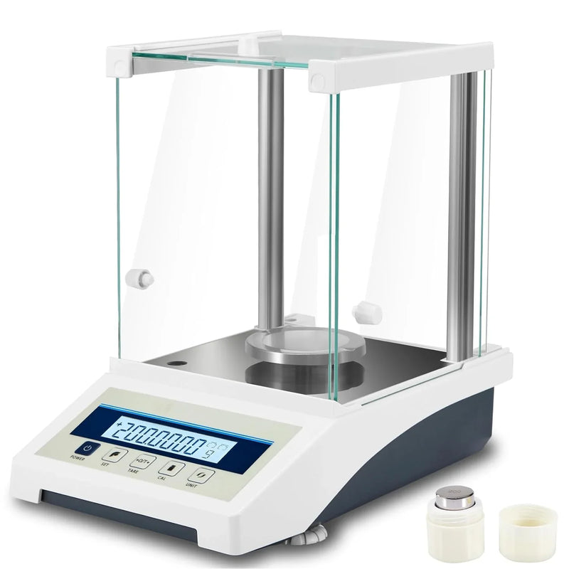Lab Scale, Digital Analytical Balance 220g/ 0.1mg, High Precision Scientific Precision Scale Accuracy 0.0001g, Balance Scale for Coin/Jewelry/Powder with Weights and RS232 Interface L3007