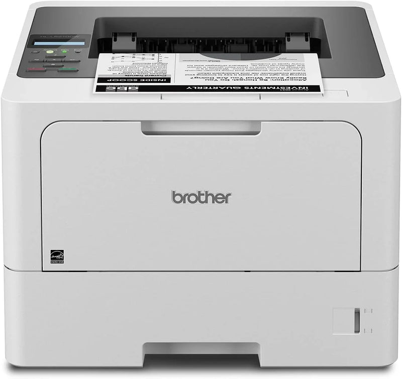 Business single-color laser printer, equipped with dual paper trays, wireless network and gigabit Ethernet connection, double-sided printing, large-capacity paper storage and mobile printing function, white model O8326