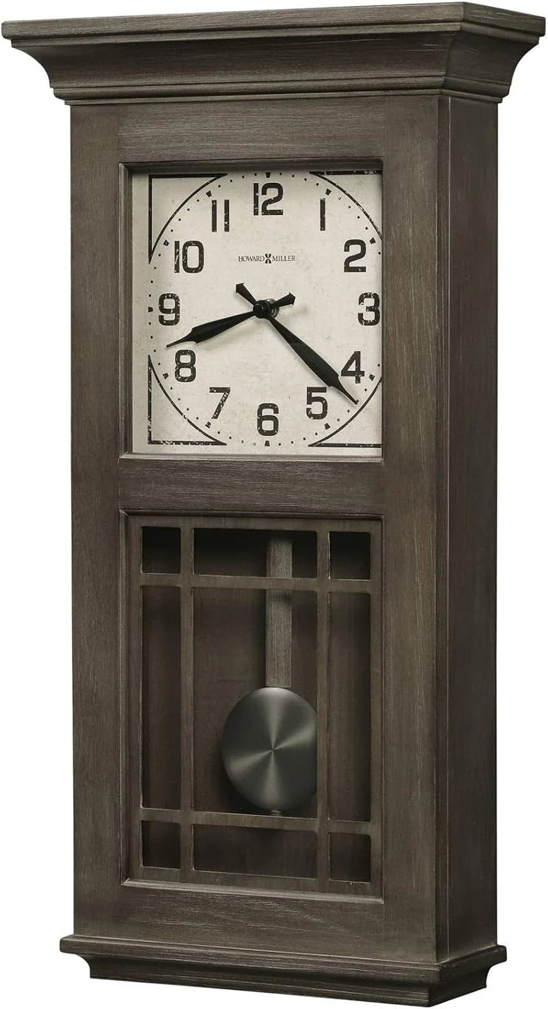 Wall clock - Vintage Bohemian lacquer design, natural recycled wood style, retro home decoration, quartz single-beat pendulum mechanism, automatic night-time bell-silencing function Y0893