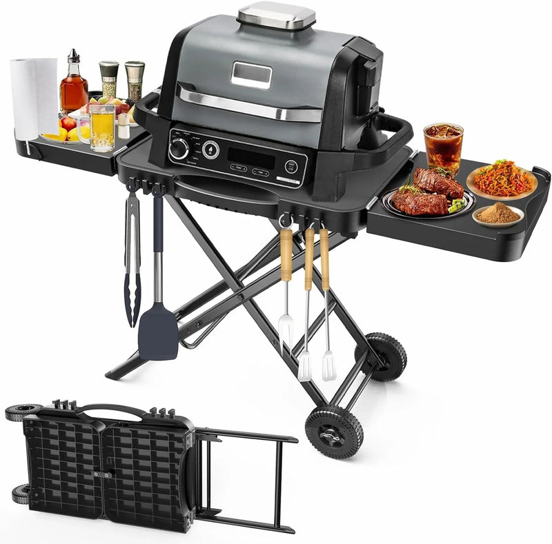 Outdoor Grill Table Cart 57"x24"x35", Outdoor Kitchen Island with Storage & Large Tabletop for Griddle, Pizza Oven, Ninja Woodfire Grill, BBQ Station, Dining Cart, Rolling BBQ Table G0504