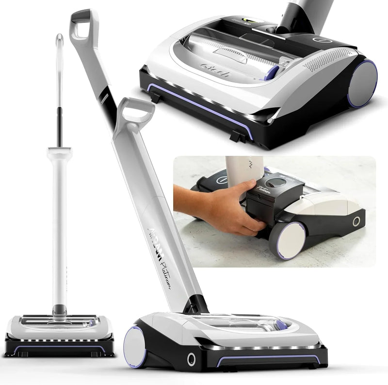 Platinum Cordless Vacuum Cleaner - Includes Anti-Hair Wrap Brush Bar - Perfect for Carpet and Hardwood Floors - Rechargeable 22v Li-ion Battery - Lightweight (7 lbs.) W6888