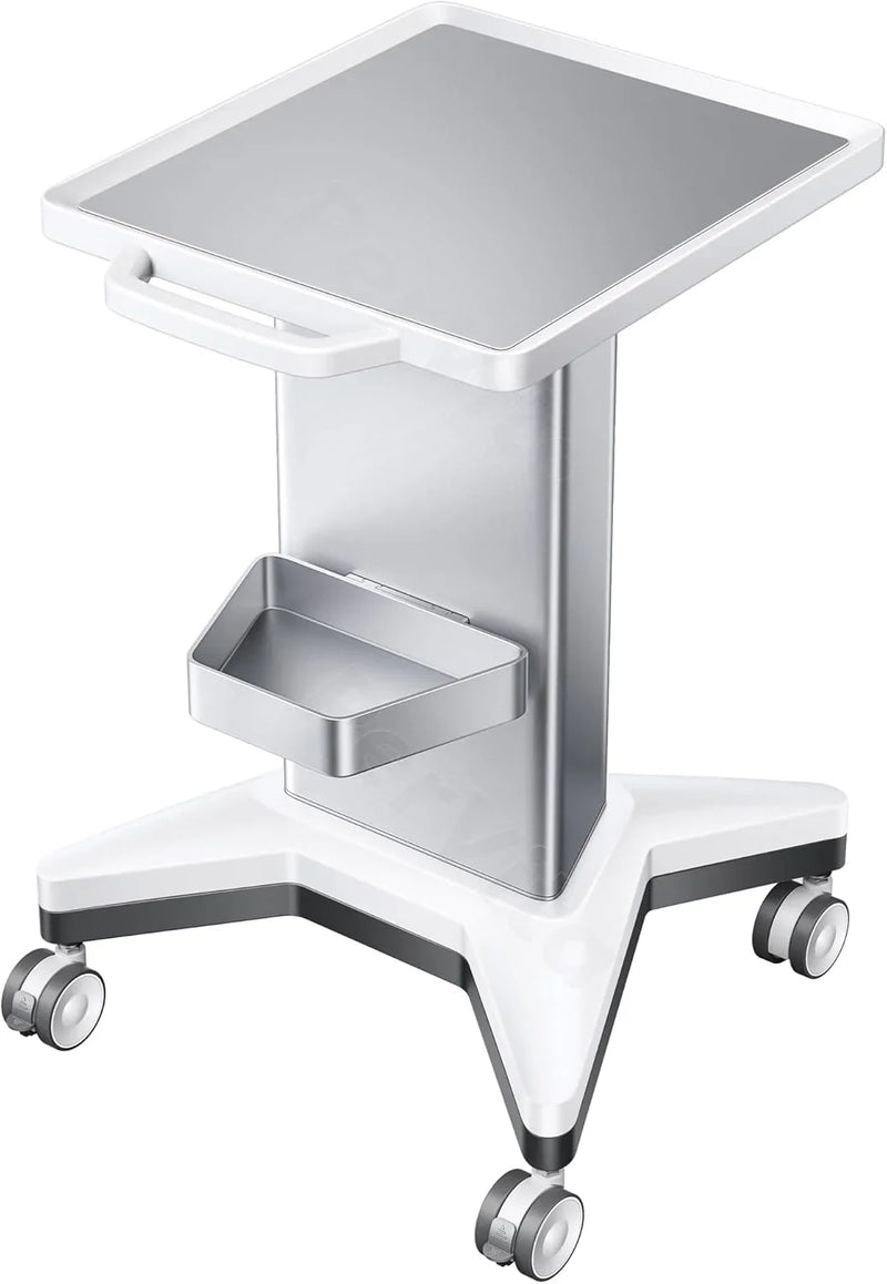 Medical Utility Cart with 4 Swivel Wheels, 100 lbs Capacity for PSP10/PSP15 Shockwave Machines, Beauty, Medical, Office & Home Use Equipment, 15.7x17.3 in Non-Slip Platform & Gel Tray W1879