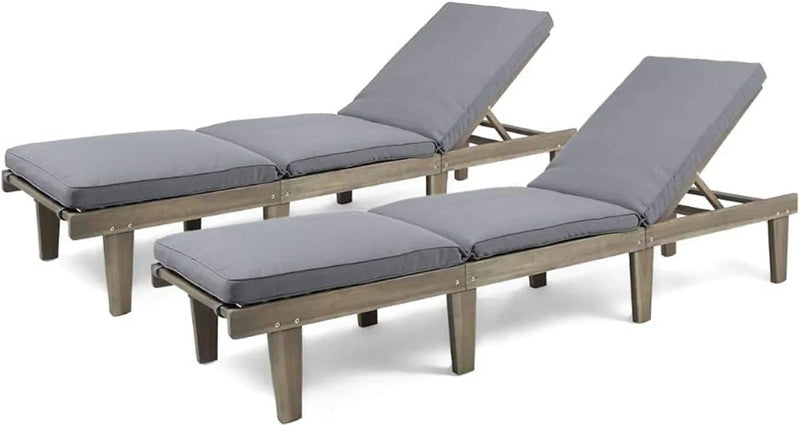 Outdoor rosewood recliner (set of two), gray surface / dark gray seat cushion J9706