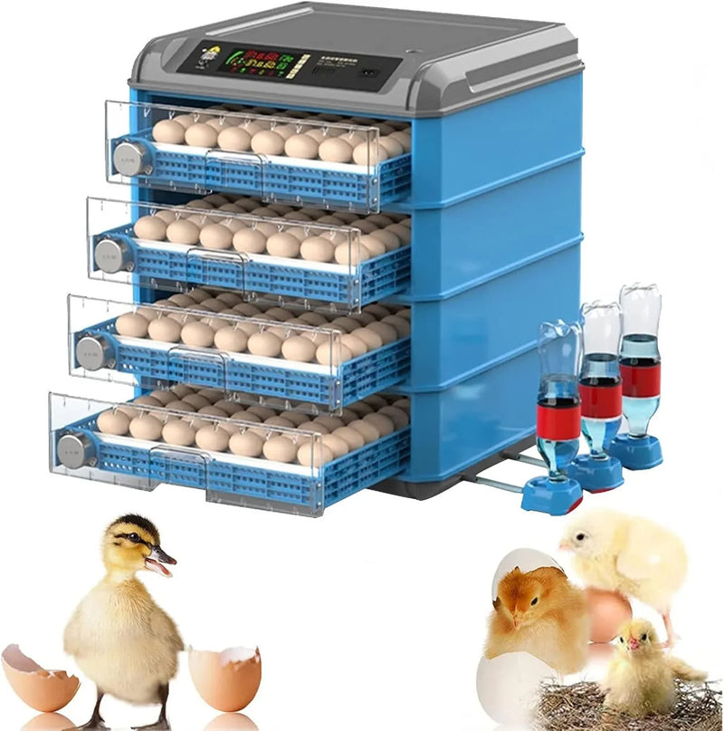 Egg Incubator, 192/256/500 Egg Incubator, Poultry Hatcher Machine with Automatic Egg Turning, Temperature & Humidity Control and LED Screen, General Purpose Incubator for Chickens Ducks Birds,500 E5412
