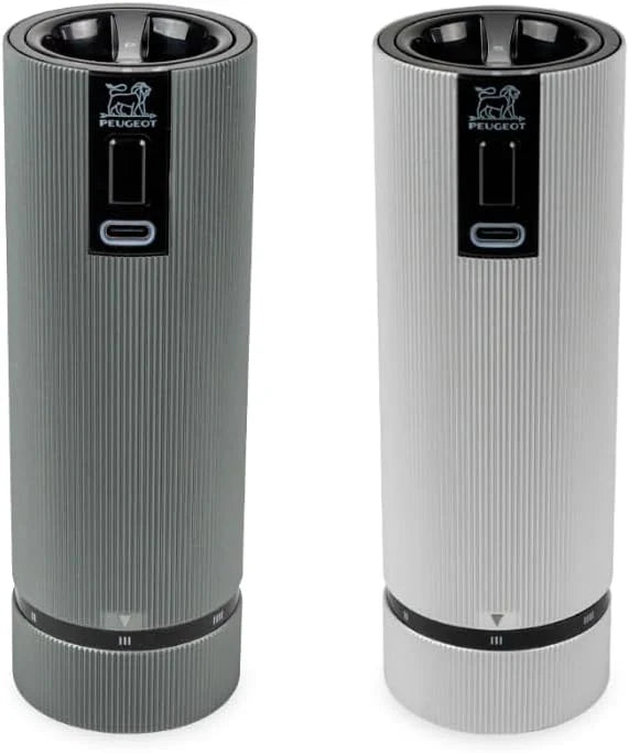 Double-flavor spice grinder Salt grinder - Electric rechargeable series u'Select 15 cm - Pepper grains Salt gem set - 6 preset flour settings A5325