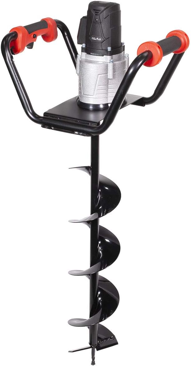 1500W industrial trenching machine enclosure features a soil excavation power head, including a 6-inch digging auger bit kit R0689
