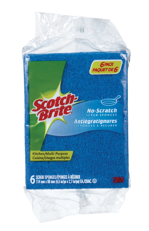 Non-Scratch All-Purpose Scrub Sponge, 6-pk H7688